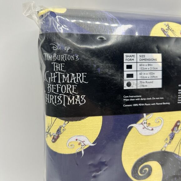 Nightmare Before Christmas Halloween Table Cloth Rectangle Flannel Back 60”x102” - Picture 5 of 6